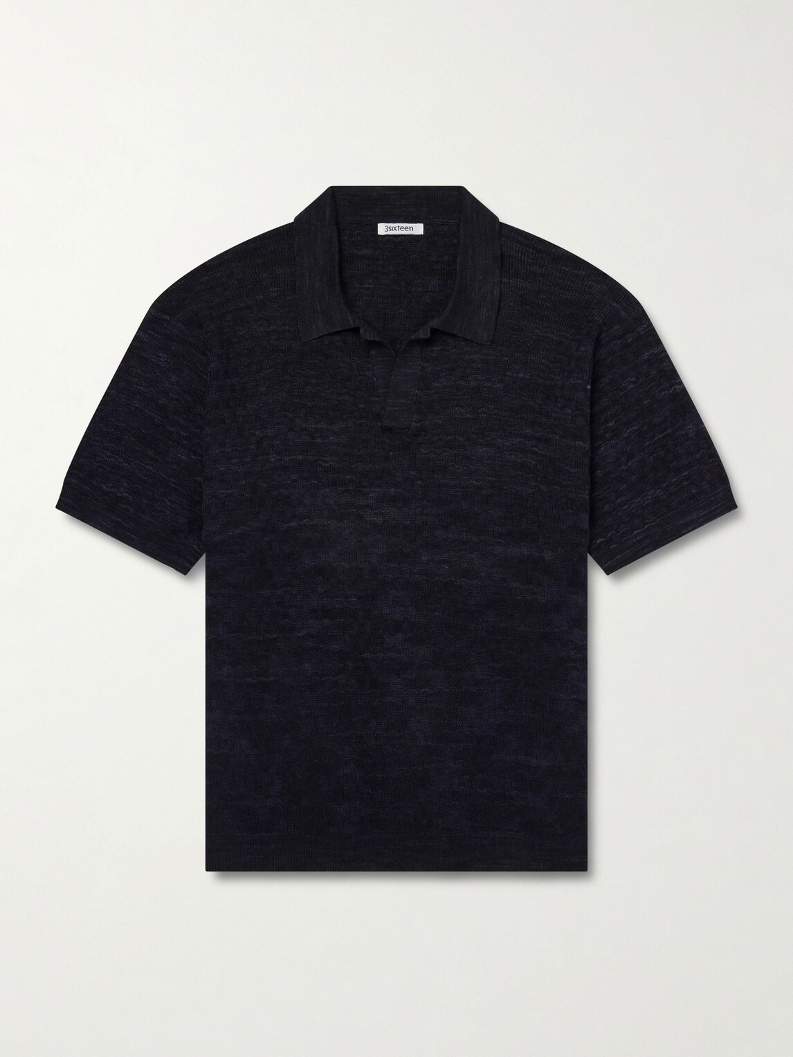 3sixteen - Knitted Cotton Polo Shirt - Black