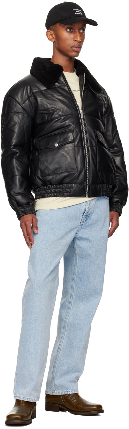 Drôle De Monsieur Black 'Le Blouson Cuir' Leather Jacket
