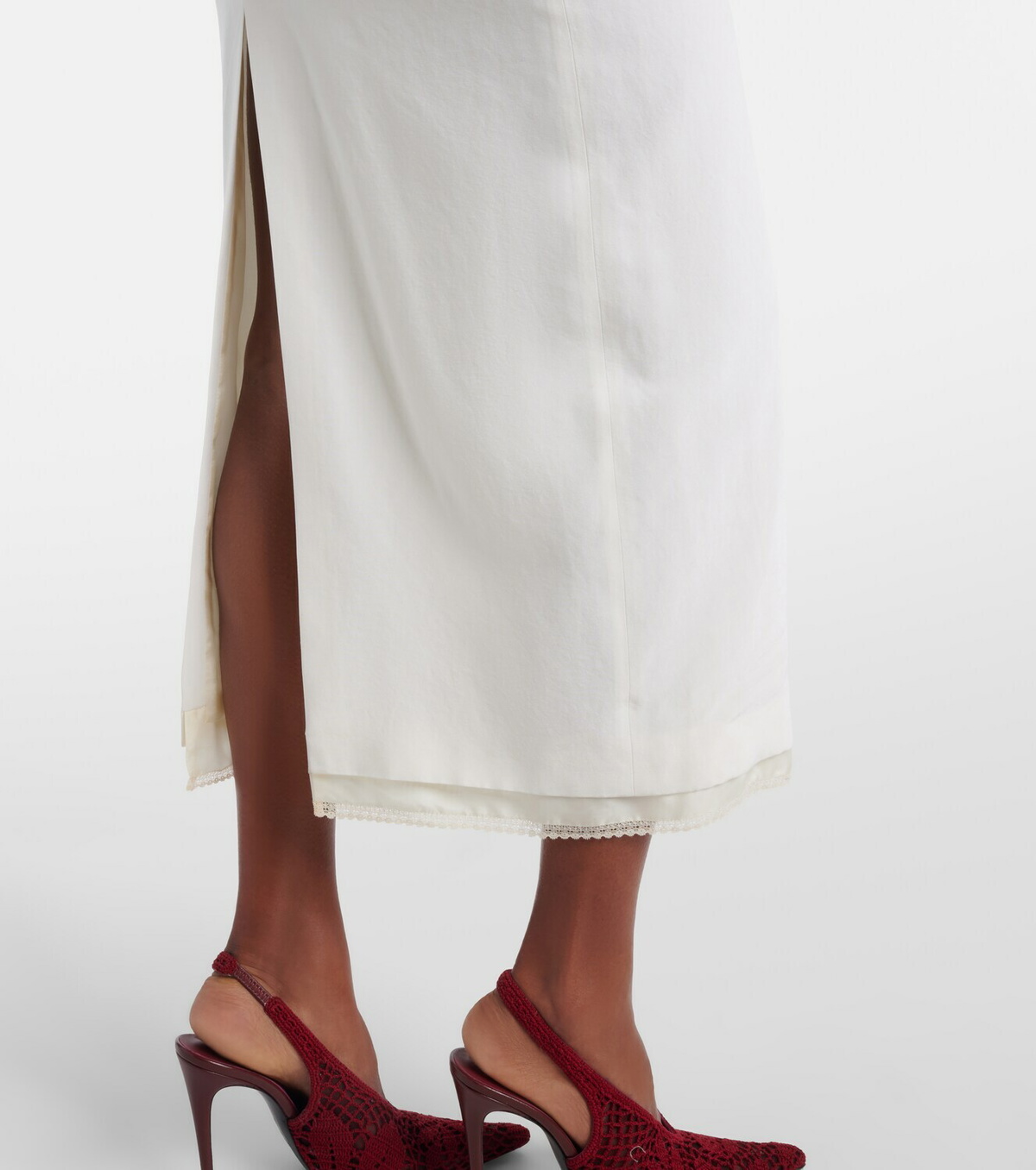 Magda Butrym Lace-trimmed silk corset dress