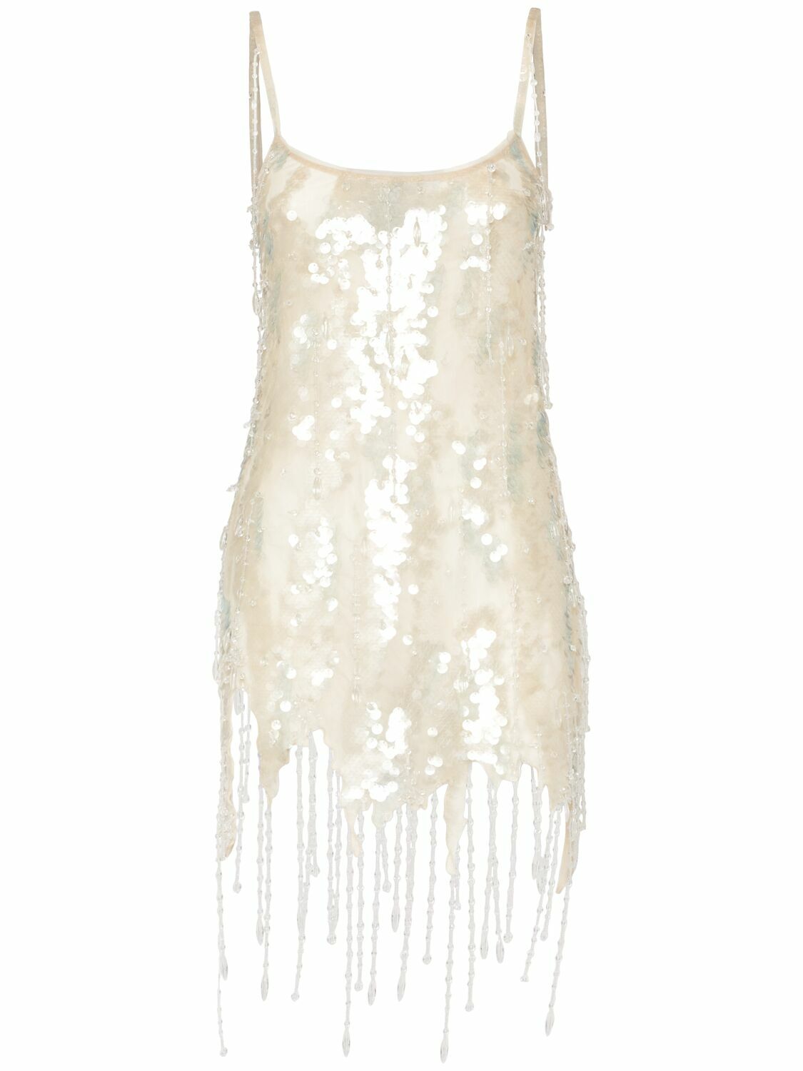 blumarine sequinned fringed mini dress BLUMARINE Sequined Silk Mini Dress Blumarine
