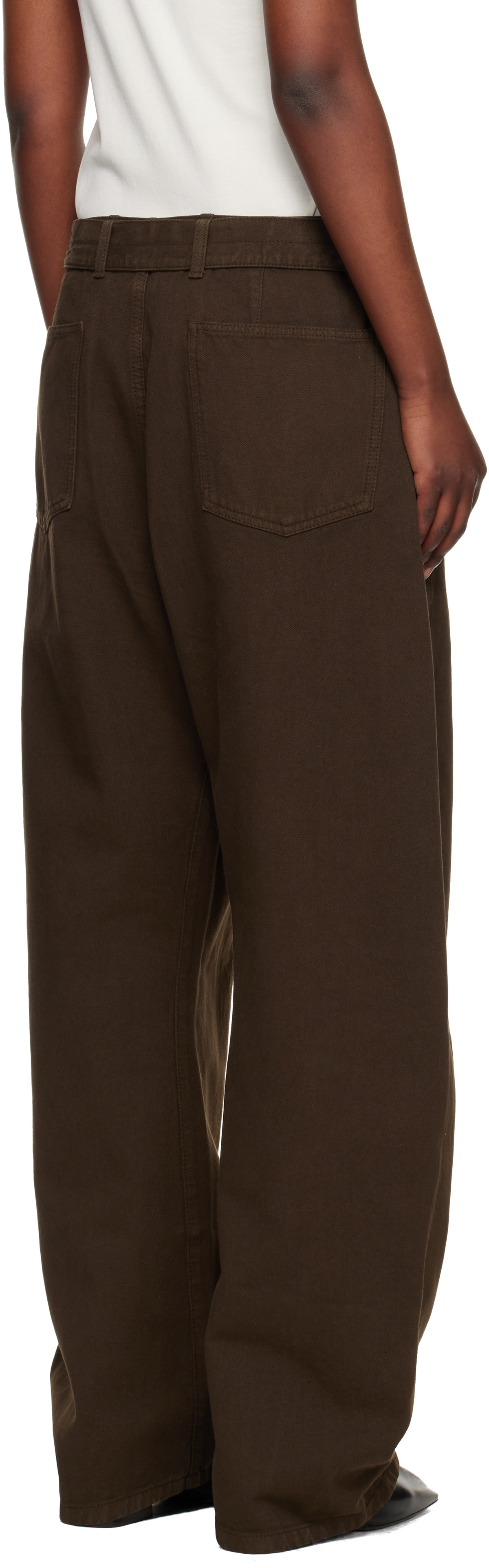 LEMAIRE Brown Twisted Belted Jeans