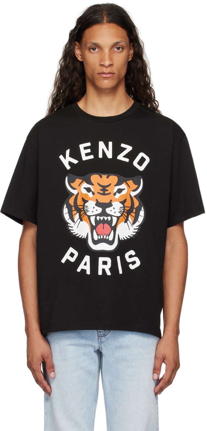 Kenzo Black Kenzo Paris Lucky Tiger T Shirt