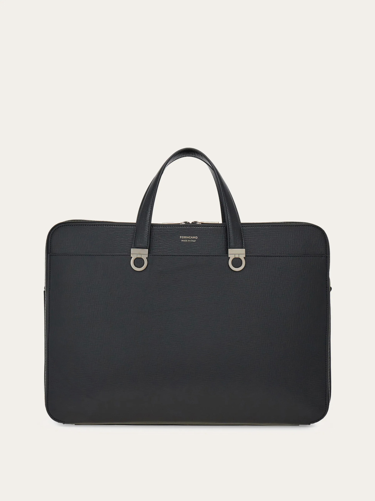 Ferragamo Mens Gancini briefcase in Black