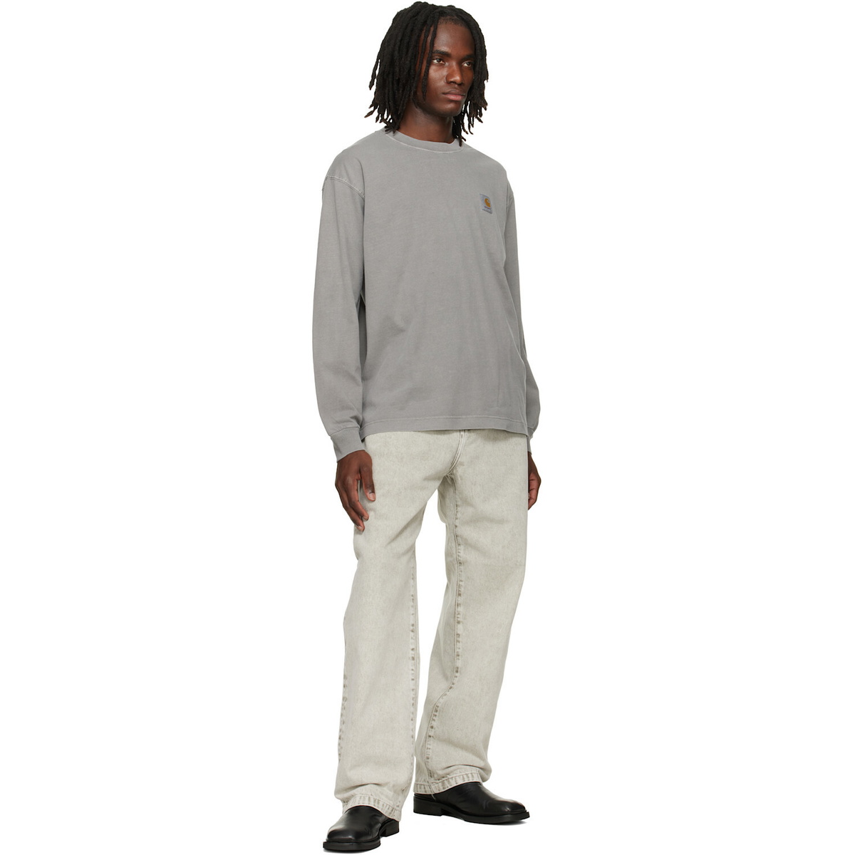 Carhartt Work In Progress Gray Long Sleeve Nelson T-shirt