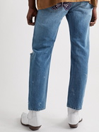 Needles - Straight-Leg Embellished Distressed Jeans - Blue