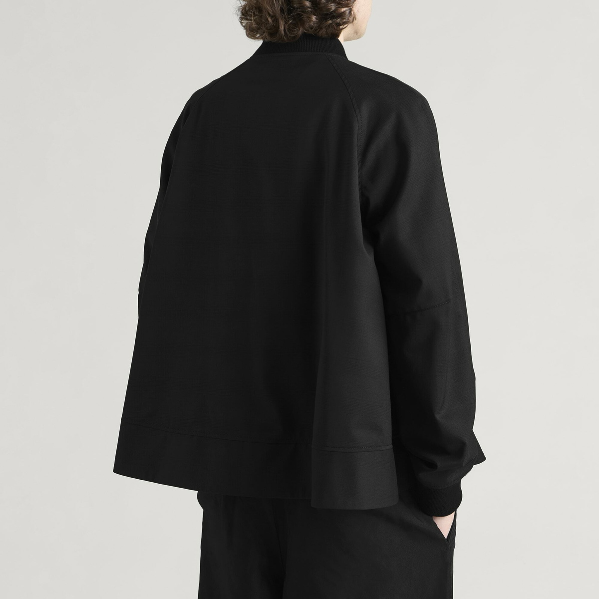 Comme des Garçons Men's Wool Glen Check Bomber Jacket in Black