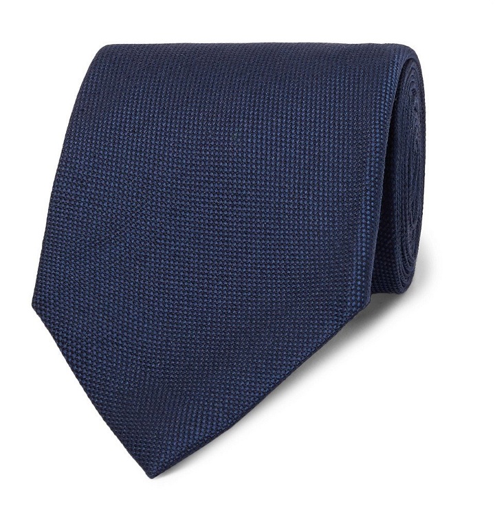 Photo: TOM FORD - 8cm Silk and Linen-Blend Tie - Men - Blue