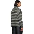 GR-Uniforma Green and White Striped Roll Turtleneck