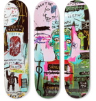 The SkateRoom - Jean-Michel Basquiat Set of Three Printed Wooden Skateboards - Multi