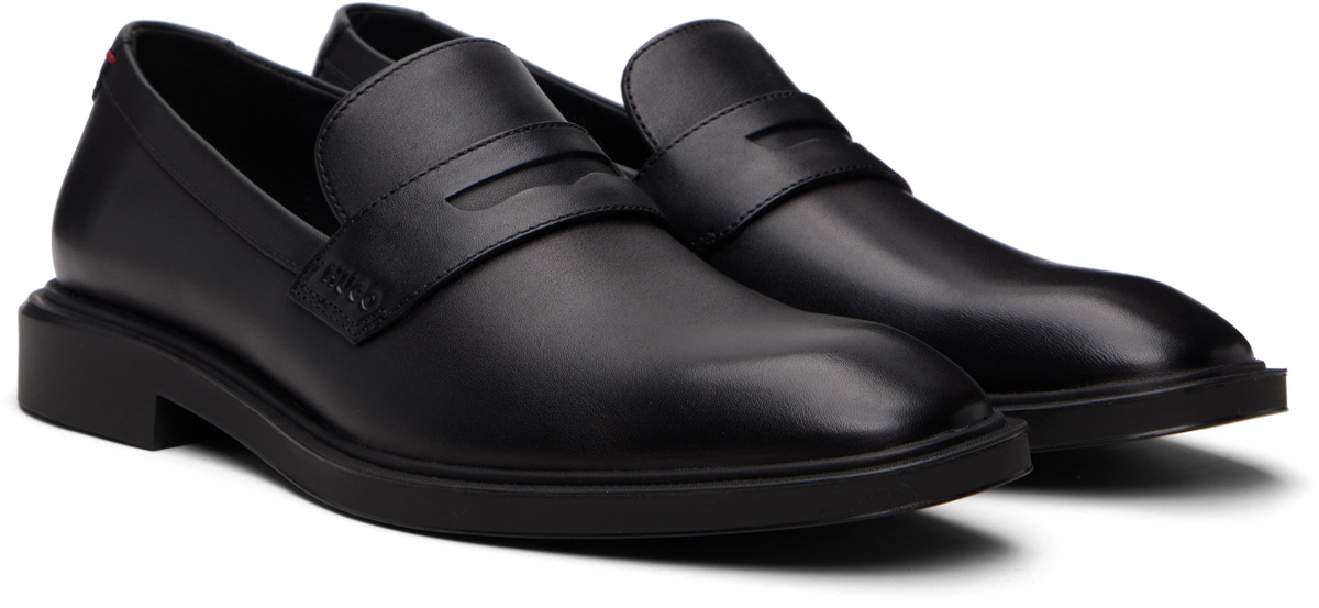 Hugo Black Penny Trim Loafers