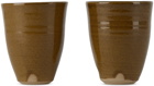 Lily Pearmain SSENSE Exclusive Brown Fingerprint Cup Set