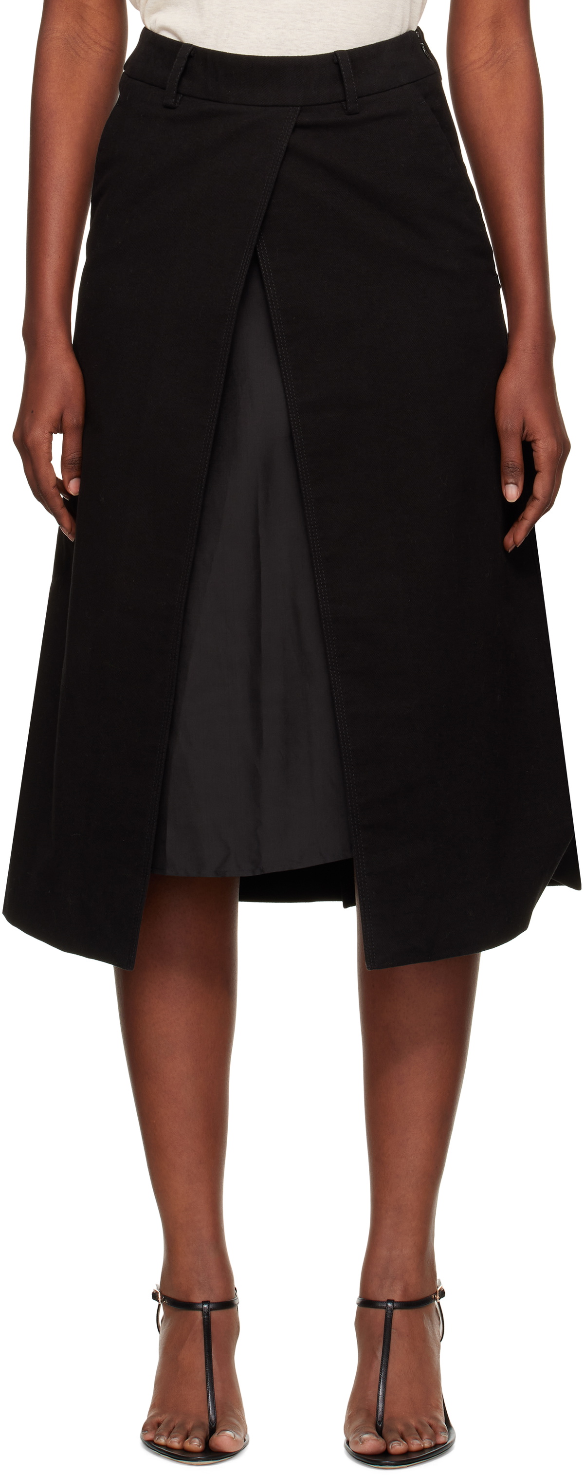 GIA STUDIOS Black Grace Midi Skirt