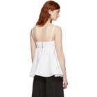 Carven White Cotton Ruffled Tank Top