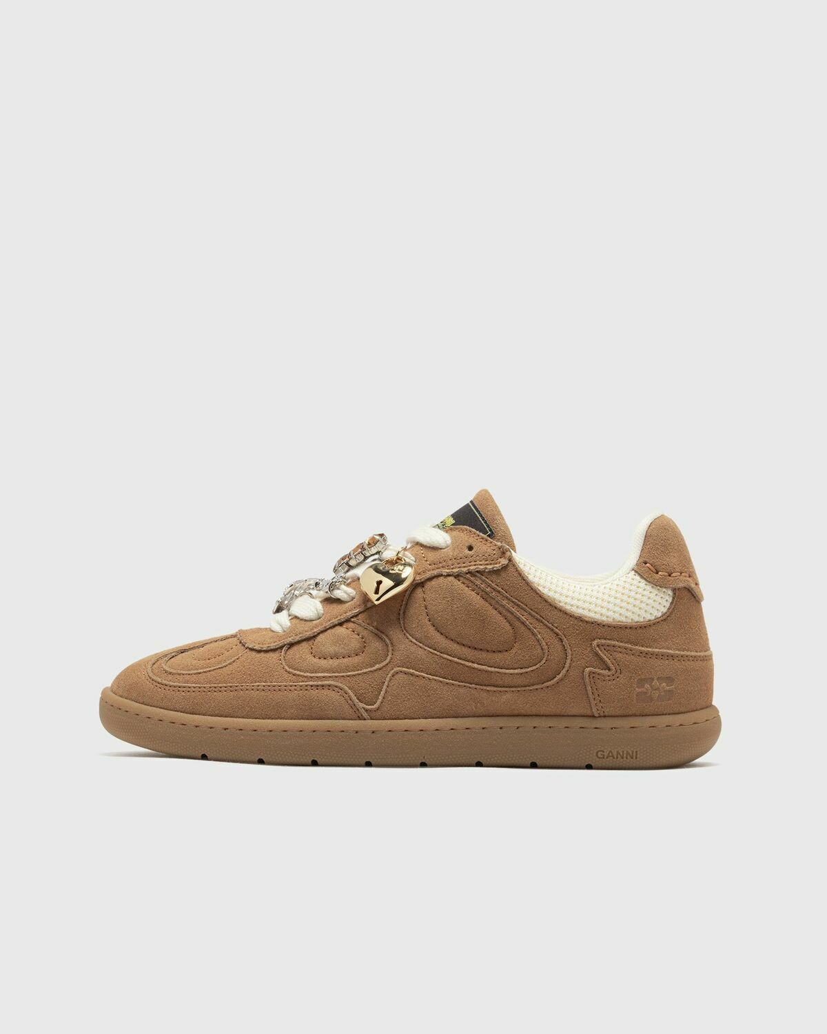 Ganni 08 Recycled Suede Brown Womens Lowtop