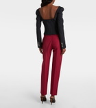 McQueen Cropped wool and mohair slim pants