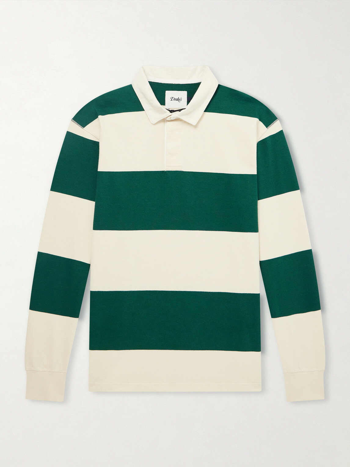 Drake's - Stripe Cotton-Jersey Polo Shirt - Neutrals