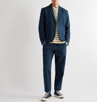 Folk - Assembly Cropped Crinkled-Cotton Trousers - Blue