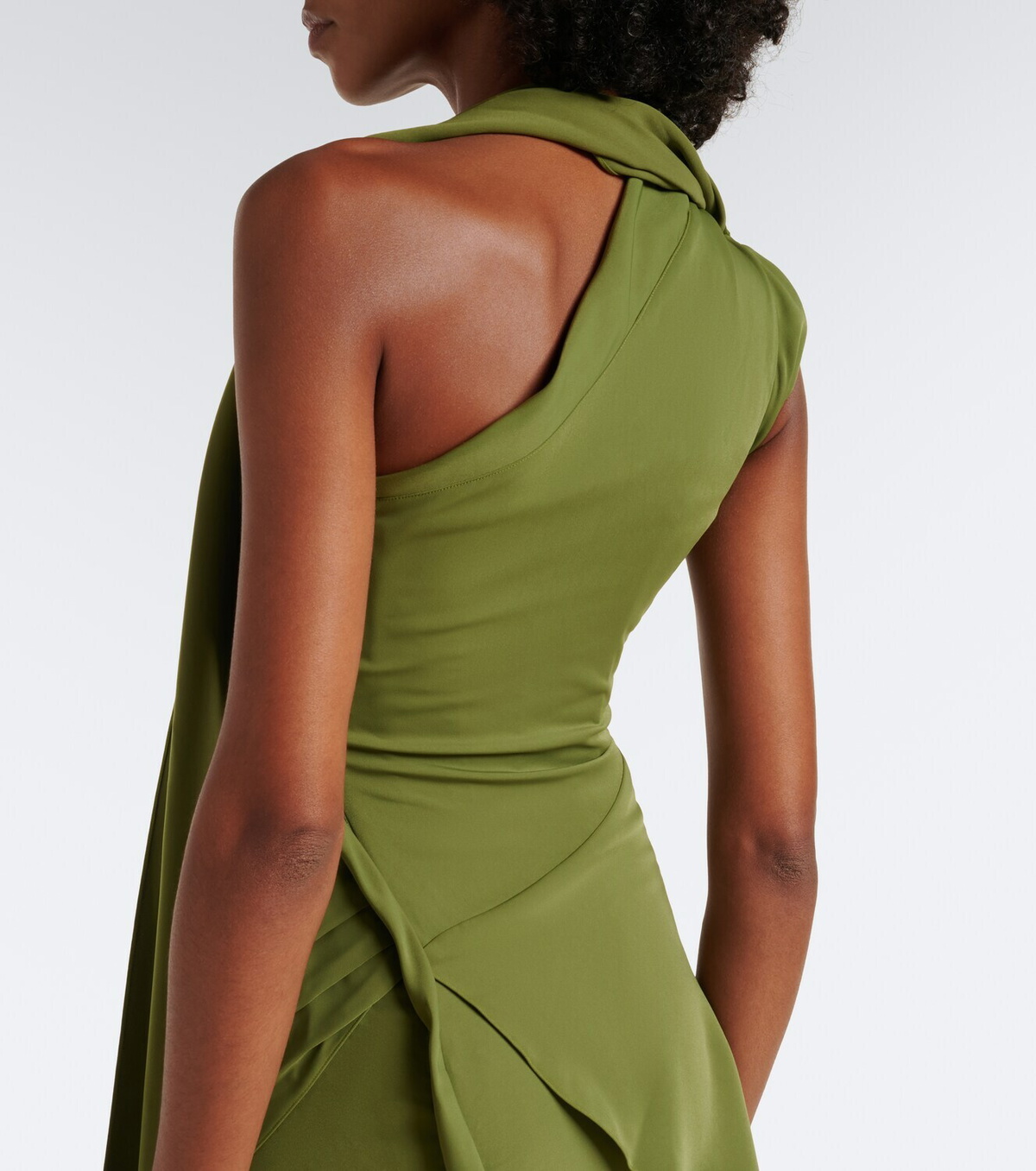 Marmar Halim Draped scarf-detail bustier gown