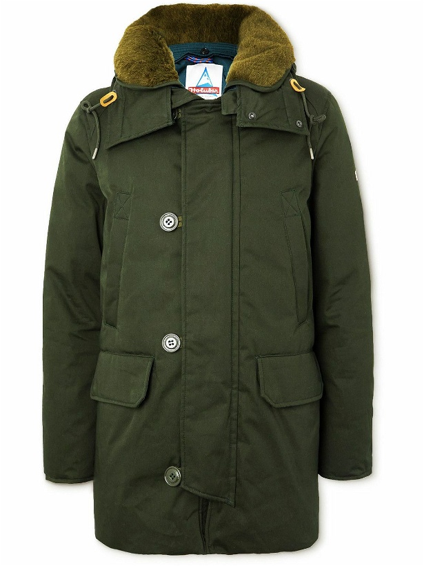 Photo: Holubar - Boulder Faux Shearling-Lined Coated Cotton-Blend Down Parka - Green