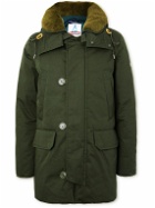 Holubar - Boulder Faux Shearling-Lined Coated Cotton-Blend Down Parka - Green