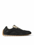 Bottega Veneta - Orbit Leather and Suede-Trimmed Shell Sneakers - Black