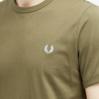 Fred Perry Men's Ringer T-Shirt in Uniform Green