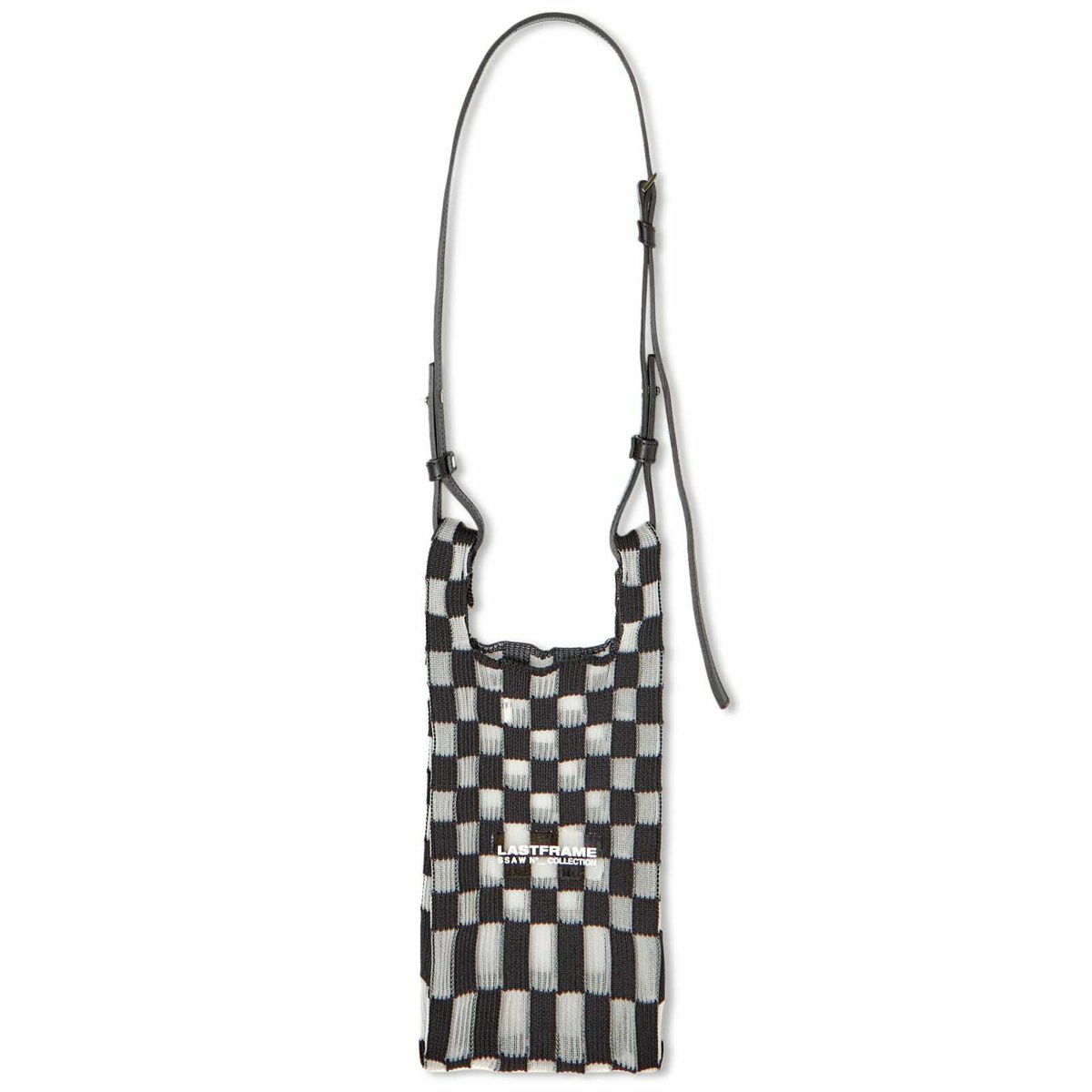 LASTFRAME Women's Sheer Ichimatsu Market Bag Mini in Black/Clear