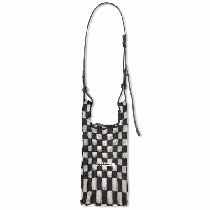 Photo: LASTFRAME Women's Sheer Ichimatsu Market Bag Mini in Black/Clear