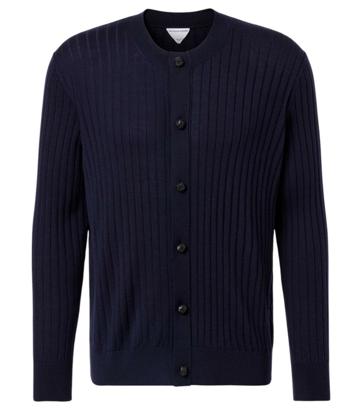 Bottega Veneta Intrecciato leather and cashmere cardigan Bottega 