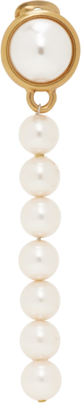 Photo: Moschino Gold & White Faux-Pearl Single Earring
