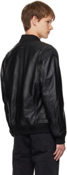BOSS Black Regular-Fit Textured Leather Jacket