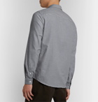 AMI - Button-Down Collar Logo-Appliquéd Gingham Cotton Shirt - Black