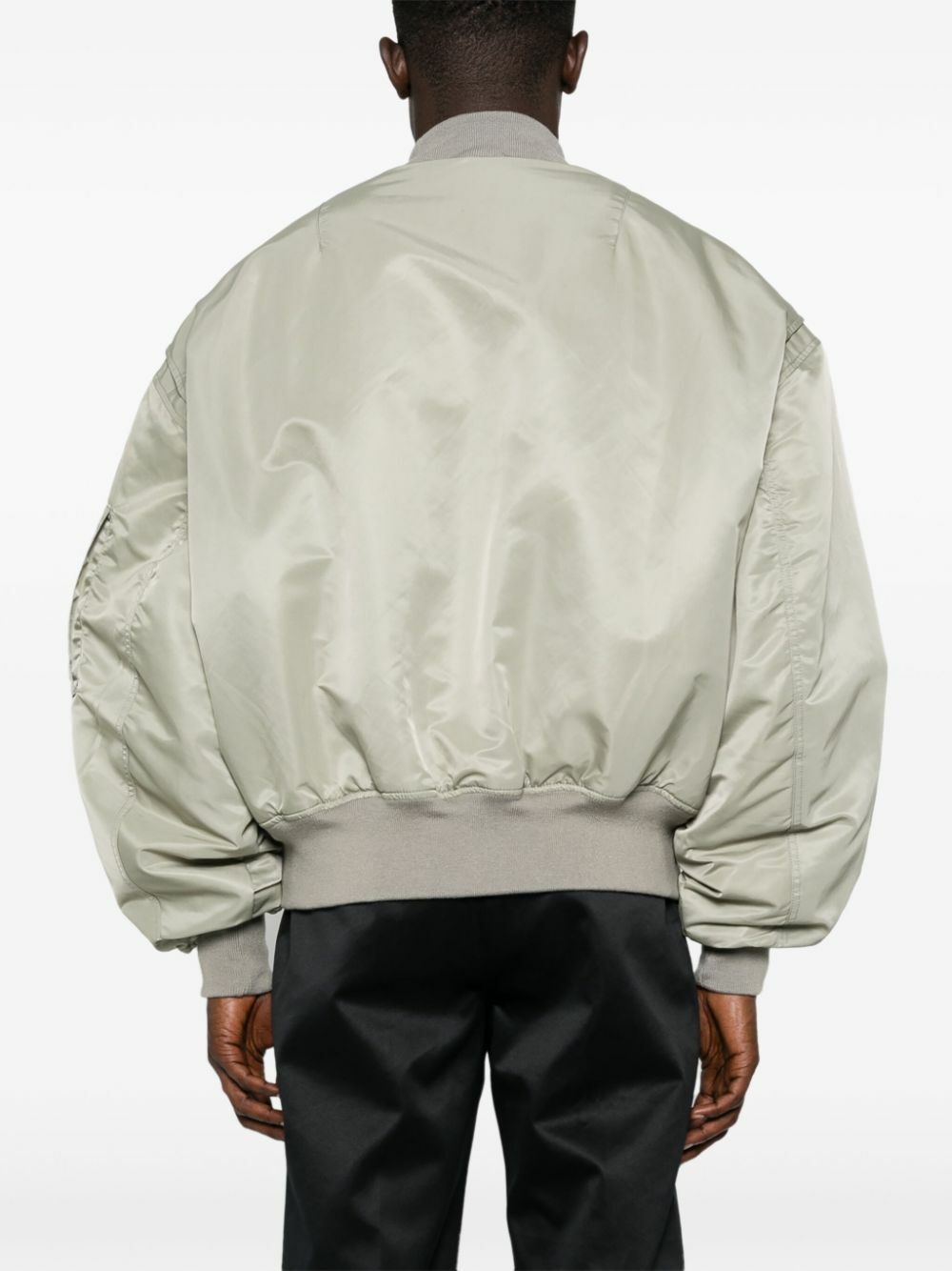 ENTIRE STUDIOS Grey Satin Bomber Jacket