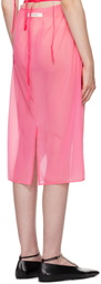 Carven Pink Sheer Midi Skirt