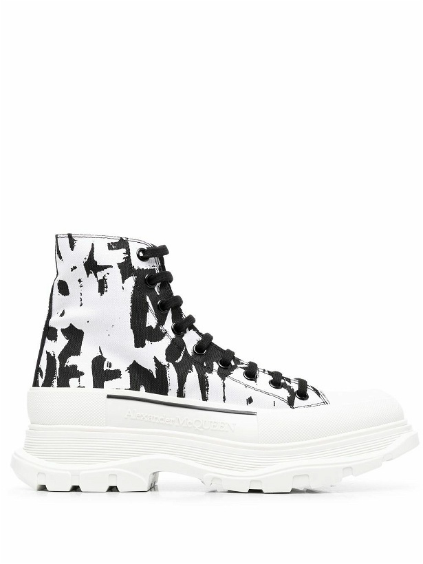 Photo: ALEXANDER MCQUEEN - Cotton Leather Trainers