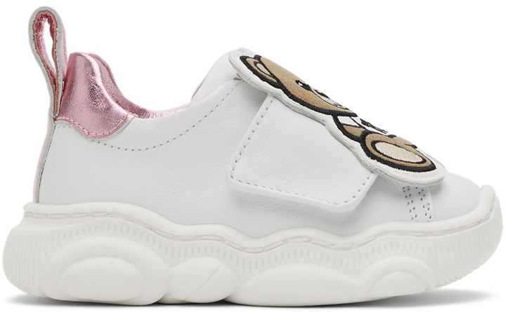 Photo: Moschino Baby White Bubble Sole Sneakers