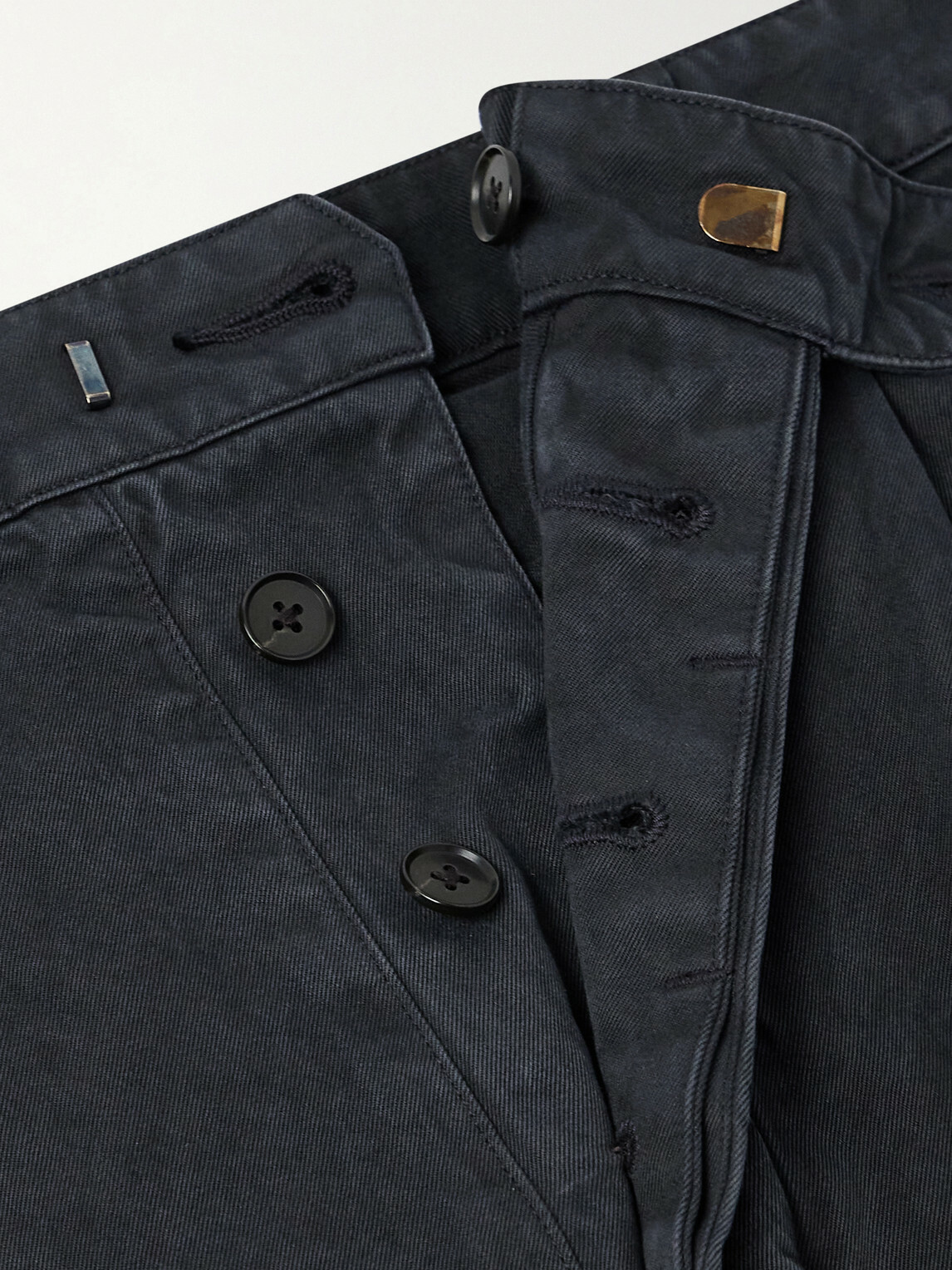 Auralee - Wide-Leg Pleated Garment-Dyed Cotton-Twill Chinos - Black