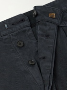 Auralee - Wide-Leg Pleated Garment-Dyed Cotton-Twill Chinos - Black