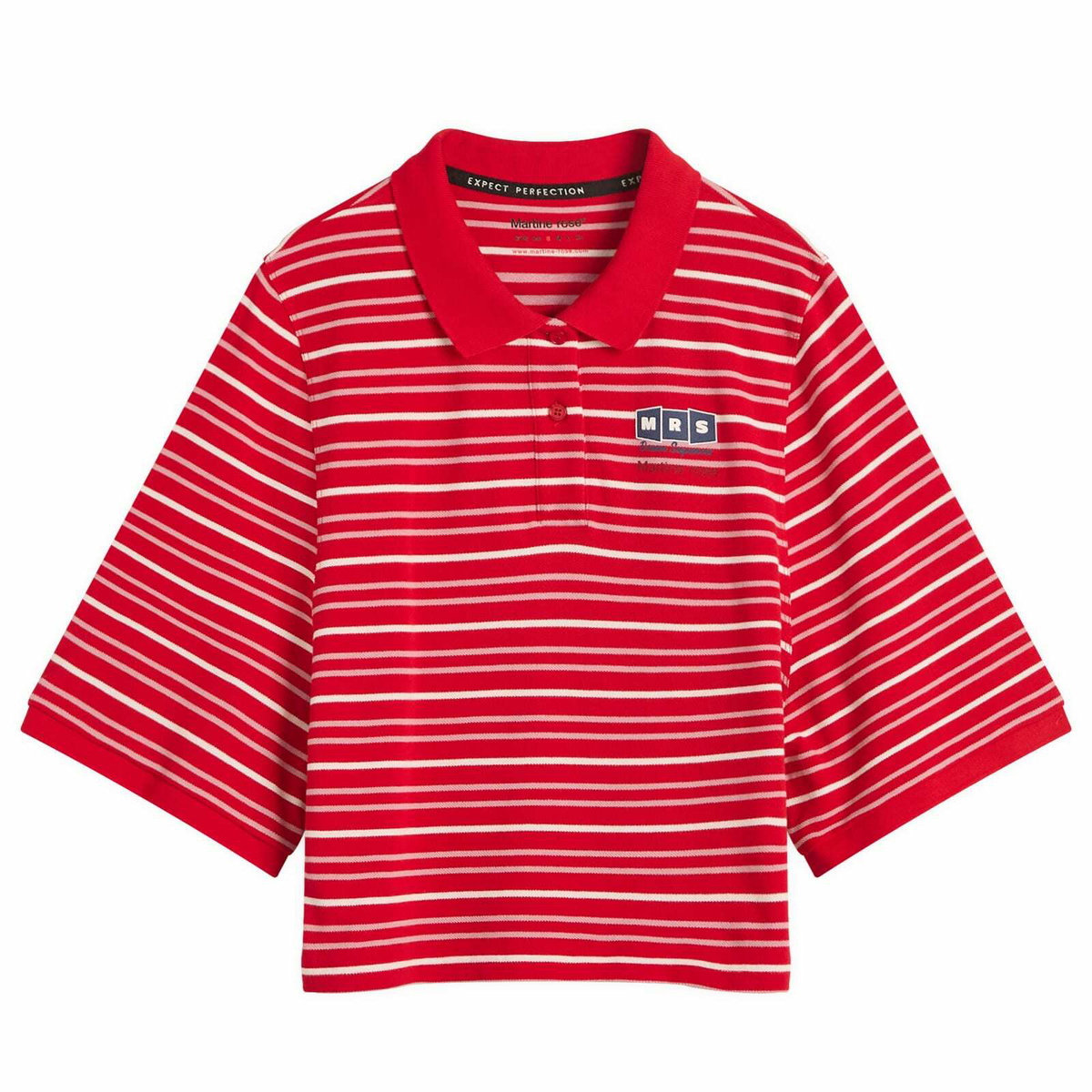 Martine Rose Women's Polo T-Shirt in Red/White Stripe