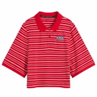 Martine Rose Women's Polo T-Shirt in Red/White Stripe