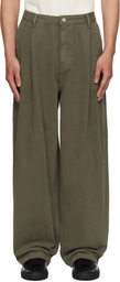 LE17SEPTEMBRE Khaki One Tuck Wide Jeans