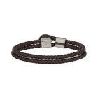 Boss Brown Bertold Double Wrap Braided Bracelet