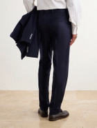 Brunello Cucinelli - Straight-Leg Pleated Wool-Flannel Suit Trousers - Blue