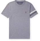 Brunello Cucinelli - Striped Mélange Cotton-Jersey T-Shirt - Gray