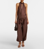 Posse Phoebe polka-dot halterneck top