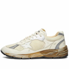 Golden Goose Men's Running Dad Sneakers in White/Beige/Silver