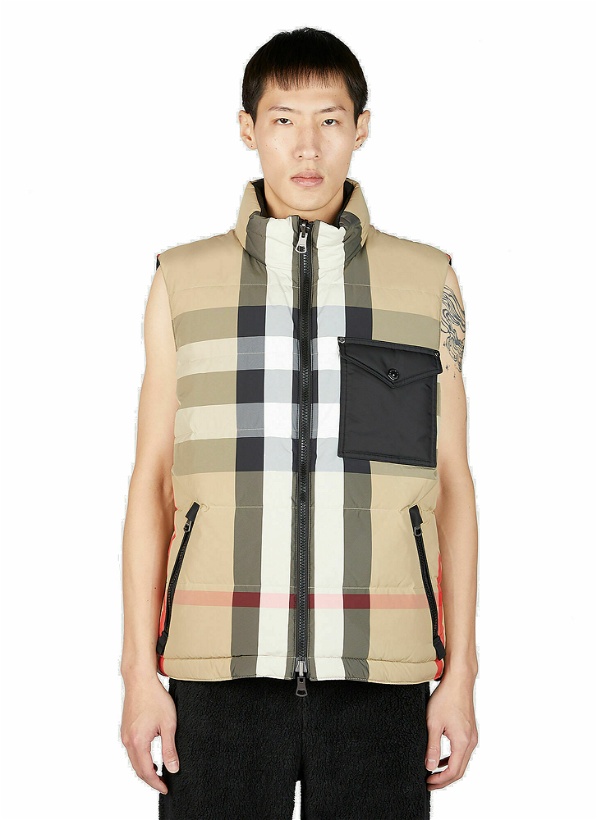 Photo: Burberry - Signature Check Down Gilet Jacket in Beige