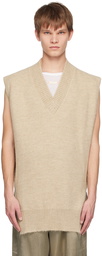 Maison Margiela Beige V-Neck Sweater