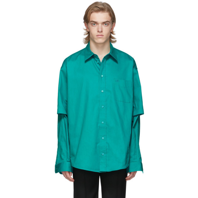 Photo: Balenciaga Blue Double Sleeve Shirt