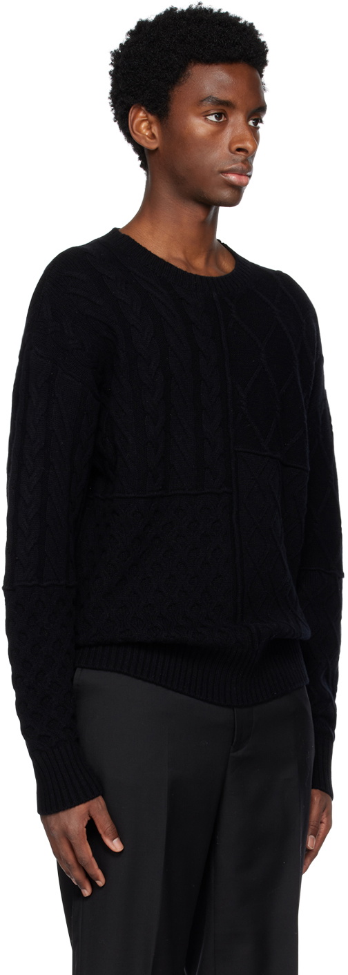 WYNN HAMLYN Black Patchwork Sweater